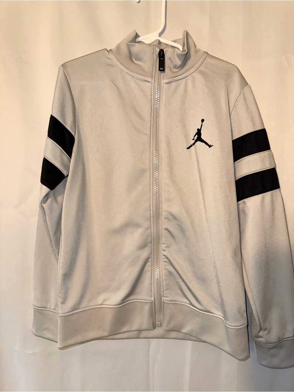Jordan Light Gray Full-Zip Track Jacket with Black Jumpman